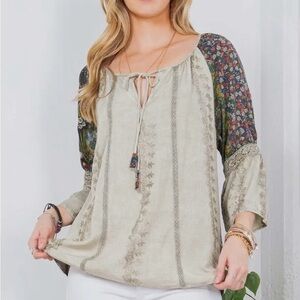 Bohemian Floral Sleeve Blouse